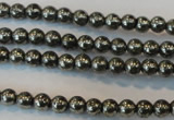 CPY71 15.5 inches 3mm round pyrite gemstone beads wholesale