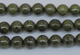 CPY751 15.5 inches 6mm round pyrite gemstone beads wholesale