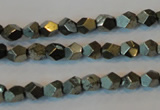 CPY76 15.5 inches 5-6mm faceted nuggets pyrite gemstone beads