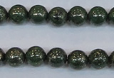 CPY762 15.5 inches 8mm round pyrite gemstone beads wholesale