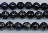 CPY772 15.5 inches 8mm round pyrite gemstone beads wholesale