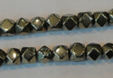 CPY78 15.5 inches 8-9mm faceted nuggets pyrite gemstone beads