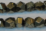 CPY80 15.5 inches 12mm faceted nuggets pyrite gemstone beads