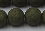 CPY821 15.5 inches 20mm round matte pyrite beads wholesale