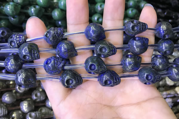 CPY828 15.5 inches 12*14*14mm skull pyrite gemstone beads