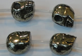 CPY88 15.5 inches 16mm carved skull pyrite gemstone beads wholesale