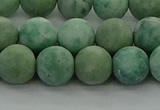 CQJ233 15.5 inches 10mm round matte Qinghai jade beads