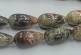 CRA06 15.5 inches 10*20mm teardrop natural rainforest agate beads