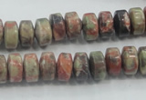 CRA07 15.5 inches 6*10mm rondelle natural rainforest agate beads