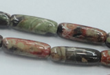 CRA08 15.5 inches 9*25mm cylinder natural rainforest agate beads