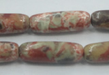 CRA09 15.5 inches 10*30mm cylinder natural rainforest agate beads