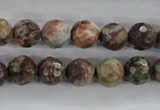 CRA102 15.5 inches 10mm faceted round rainforest agate gemstone beads