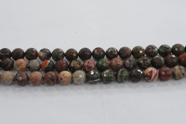 CRA105 15.5 inches 16mm faceted round rainforest agate beads