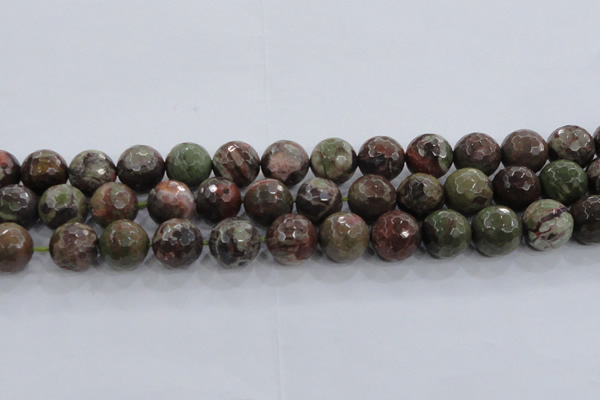 CRA106 15.5 inches 18mm faceted round rainforest agate beads