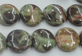 CRA11 15.5 inches 16mm flat round natural rainforest agate beads