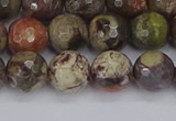 CRA162 15.5 inches 8mm faceted round rainforest agate beads