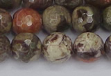 CRA164 15.5 inches 12mm faceted round rainforest agate beads