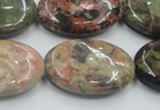 CRA17 15.5 inches 22*30mm oval natural rainforest agate beads