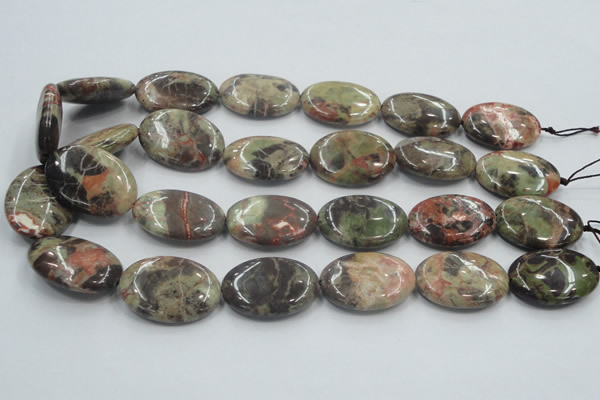 CRA17 15.5 inches 22*30mm oval natural rainforest agate beads