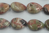 CRA18 15.5 inches 13*18mm flat teardrop natural rainforest agate beads