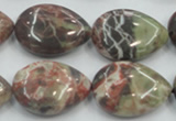 CRA19 15.5 inches 18*25mm flat teardrop natural rainforest agate beads