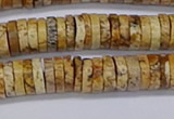 CRB1018 15.5 inches 2*7mm heishi picture jasper beads wholesale