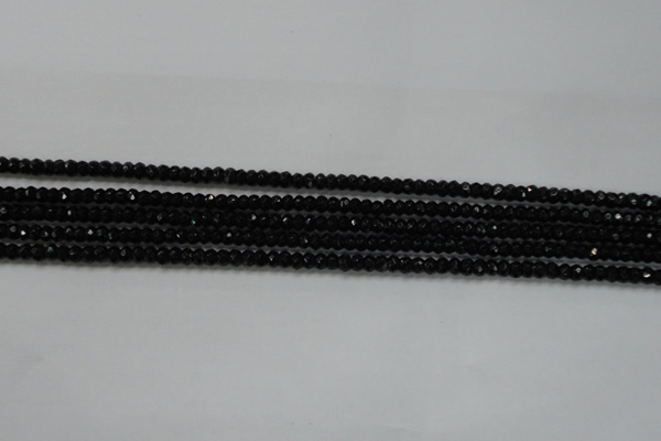 CRB104 15.5 inches 2.5*4mm faceted rondelle black agate beads