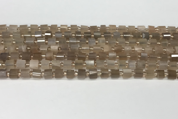 CRB1054 15.5 inches 4*6mm - 5*6mm faceted tyre moonstone beads