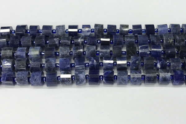 CRB1074 15.5 inches 7*9mm - 8*10mm faceted tyre sodalite beads