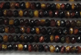 CRB108 15.5 inches 2.5*4mm faceted rondelle red & yellow tiger eye beads