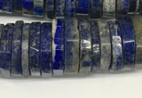 CRB1085 15.5 inches 5*20mm - 6*22mm faceted heishi lapis lazuli beads