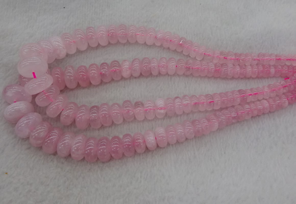 CRB1100 15.5 inches 5*8mm - 9*18mm rondelle rose quartz beads