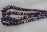 CRB1102 15.5 inches 5*8mm - 9*18mm rondelle dogtooth amethyst beads