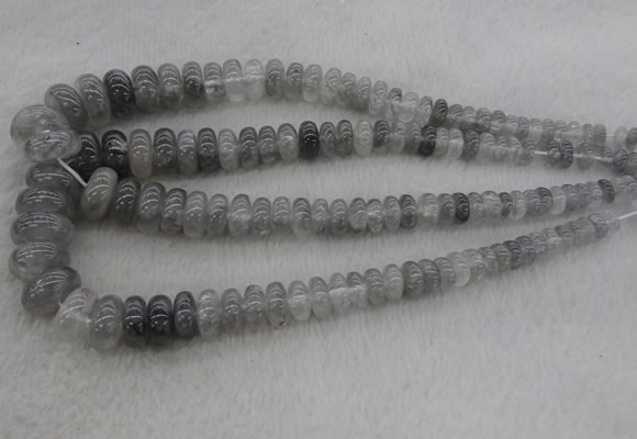 CRB1104 15.5 inches 5*8mm - 9*18mm rondelle cloudy quartz beads