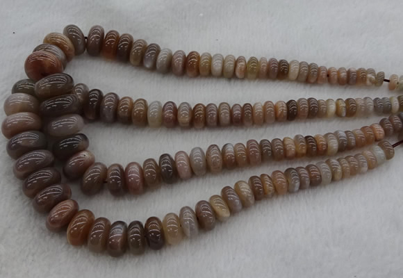 CRB1112 15.5 inches 5*8mm - 9*18mm rondelle moonstone beads