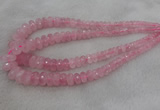 CRB1120 15.5 inches 5*8mm - 9*18mm faceted rondelle rose quartz beads