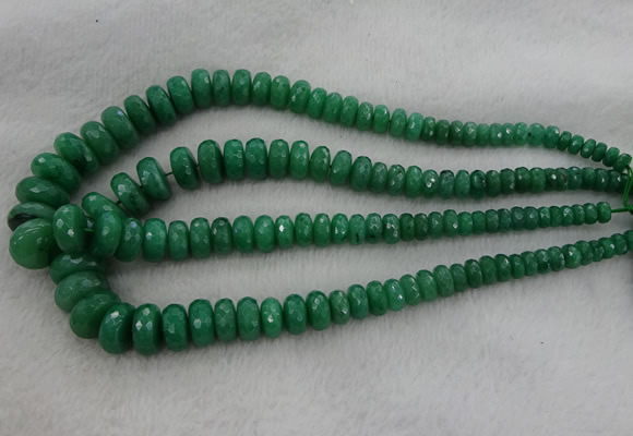 CRB1127 15.5 inches 5*8mm - 9*18mm faceted rondelle green aventurine beads