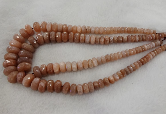 CRB1131 15.5 inches 5*8mm - 9*18mm faceted rondelle moonstone beads