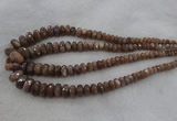 CRB1132 15.5 inches 5*8mm - 9*18mm faceted rondelle moonstone beads