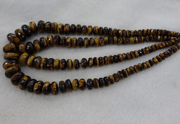 CRB1135 15.5 inches 5*8mm - 9*18mm faceted rondelle tiger eye beads