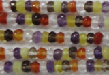 CRB120 15.5 inches 3*5mm faceted rondelle mixed quartz beads