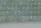 CRB1200 15.5 inches 3*4mm faceted rondelle aquamarine beads