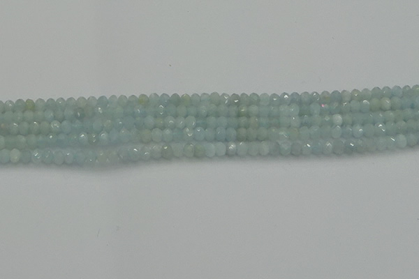 CRB1200 15.5 inches 3*4mm faceted rondelle aquamarine beads