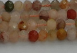 CRB1214 15.5 inches 4*6mm faceted rondelle mixed rutilated quartz beads