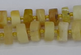 CRB1238 15.5 inches 5*8mm tyre matte yellow opal gemstone beads