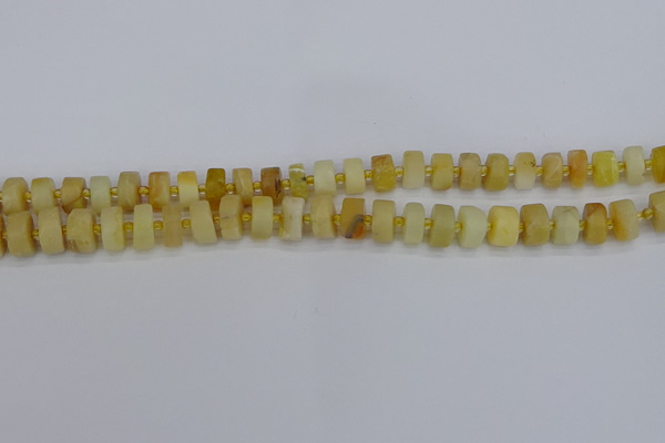 CRB1238 15.5 inches 5*8mm tyre matte yellow opal gemstone beads