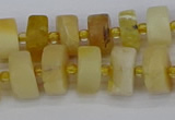 CRB1239 15.5 inches 6*10mm tyre matte yellow opal gemstone beads