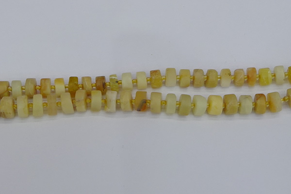 CRB1239 15.5 inches 6*10mm tyre matte yellow opal gemstone beads