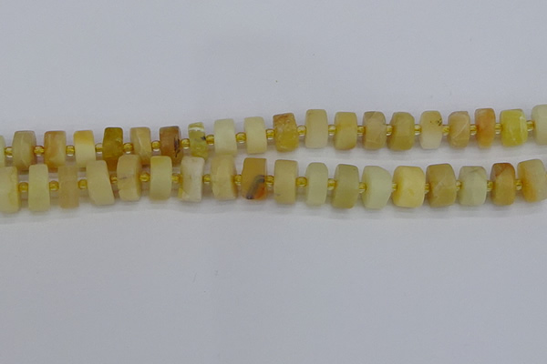 CRB1240 15.5 inches 6*12mm tyre matte yellow opal gemstone beads