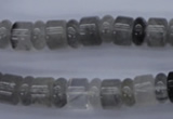 CRB125 15.5 inches 4*10mm & 7*10mm rondelle cloudy quartz beads